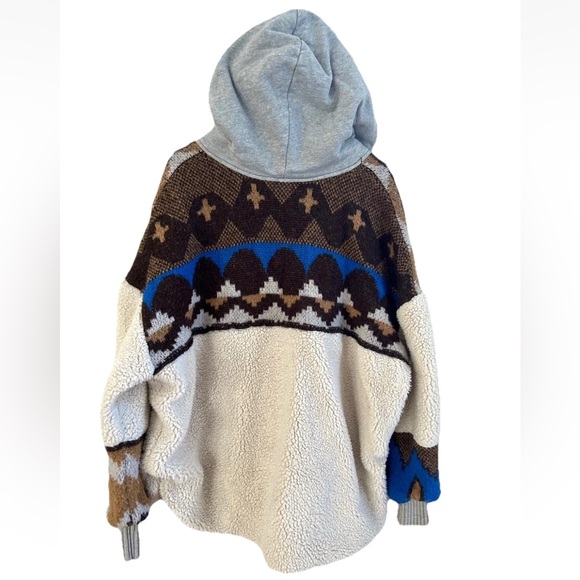 Free People In The Clouds Cardi Fleece Zip Up Hoodie Jacket Size XL - Picture 8 of 16